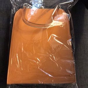 Vintage orange handbag w/single lucite handle